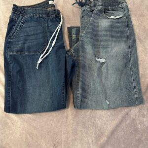 Lane Bryant pull on Women's Relaxed Jeans in Dark and Light Blue